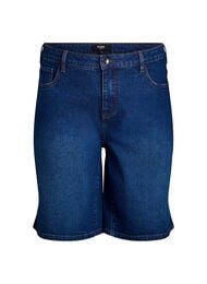 FLASH - L&oslash;se denimshorts med h&oslash;y midje, Bl&aring;