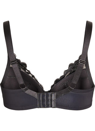 Zizzi Vattert BH med bøyle og broderi, Black, Packshot image number 1