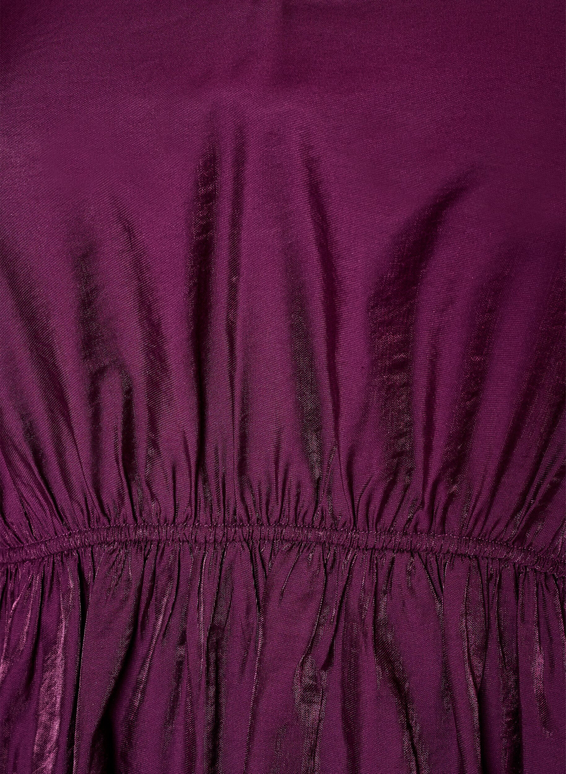 ZizziSkinnende viskosebluse med peplumeffekt, Lilla, Packshot image number 2