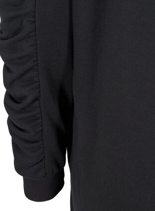Kjole med lommer og draperinger på ermene, Black, Packshot image number 3