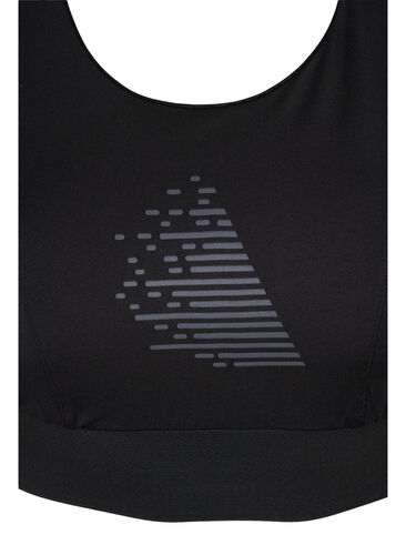 Sports-BH med glitter og krysset rygg, Black w. SilverLurex, Packshot image number 2