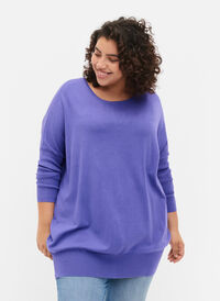 Strikket tunika i en viskoseblanding, Purple Opulence, Model