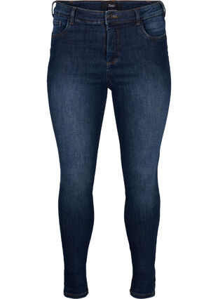 Supersmale jeans med høy midje, Dark Blue, Packshot image number 0