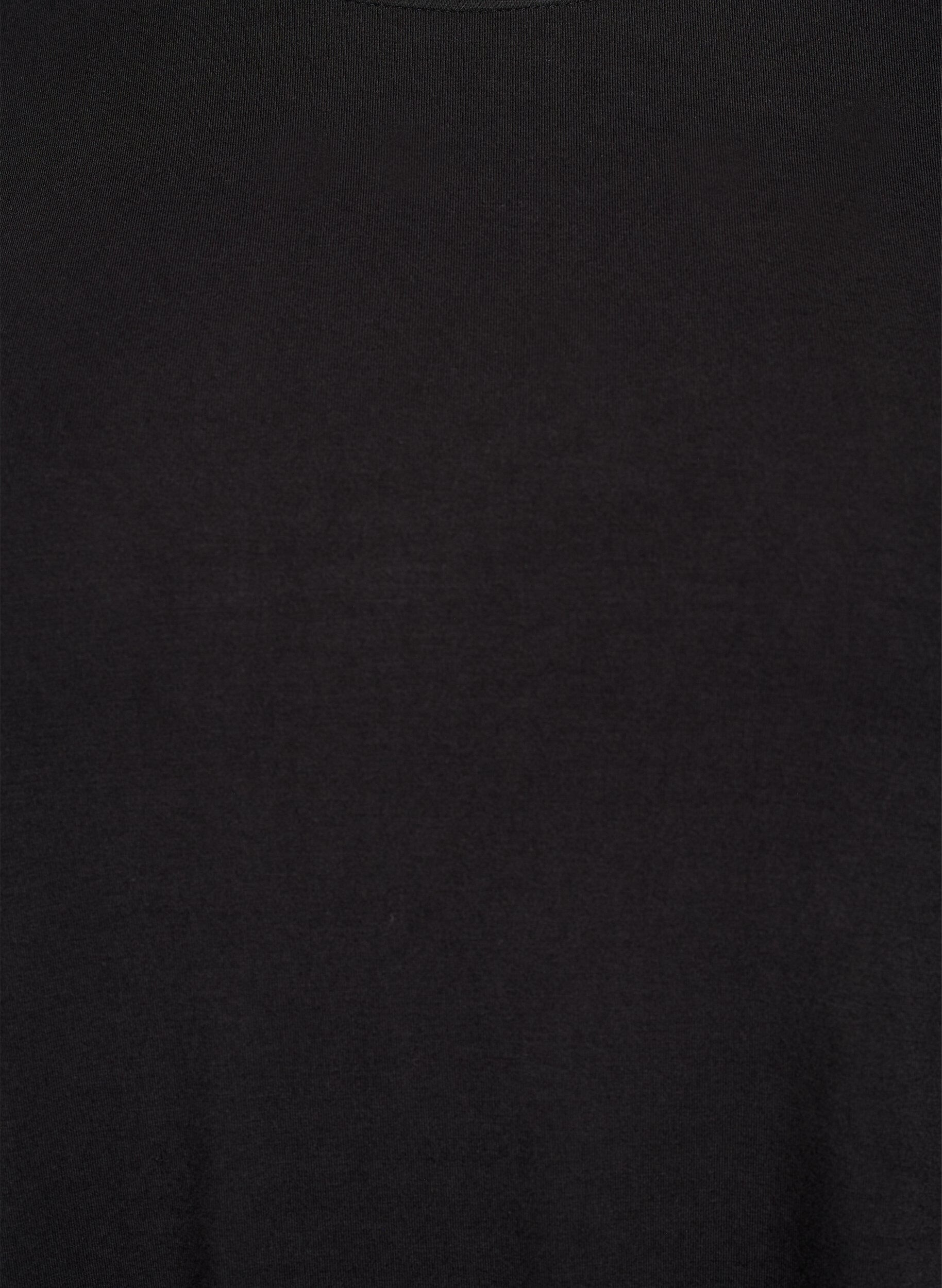 Zizzi Ensfarvet bluse med lange ermer, Svart, Packshot image number 2