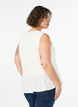 Ermel&oslash;s bluse med tekstur og knytelukking, Vanilje, Model image number 2