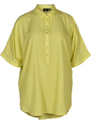 Kortermet oversized skjorte, Sunny Lime, Packshot image number 0