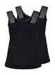 Topp med blonder, 2 stk., Black / Black, Packshot image number 1