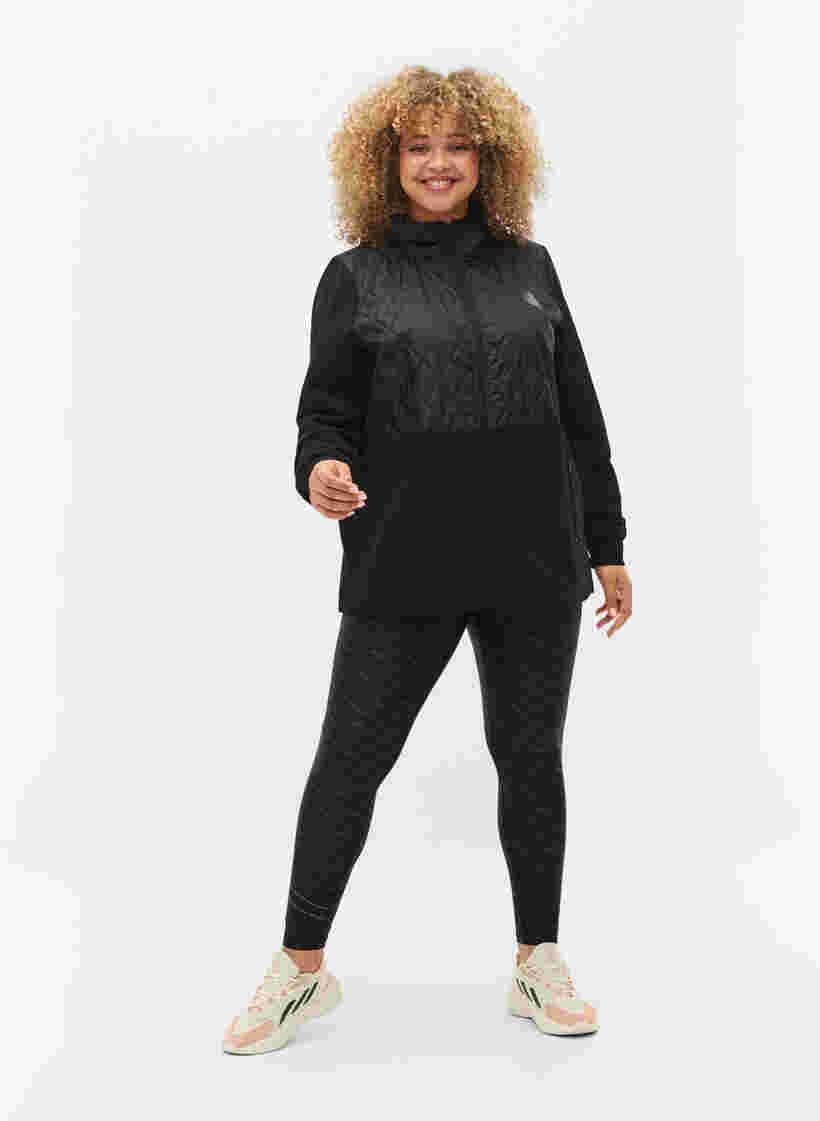Treningsjakke med lommer og hette, Black, Model image number 1