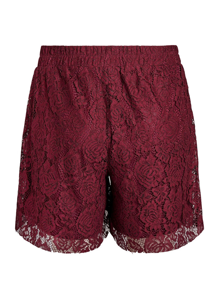 Loose fit blonde shorts, Mørk Bordeaux, Packshot image number 1