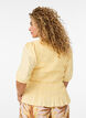 Smockbluse med volangkant og b&aring;thals, Gul, Model image number 2