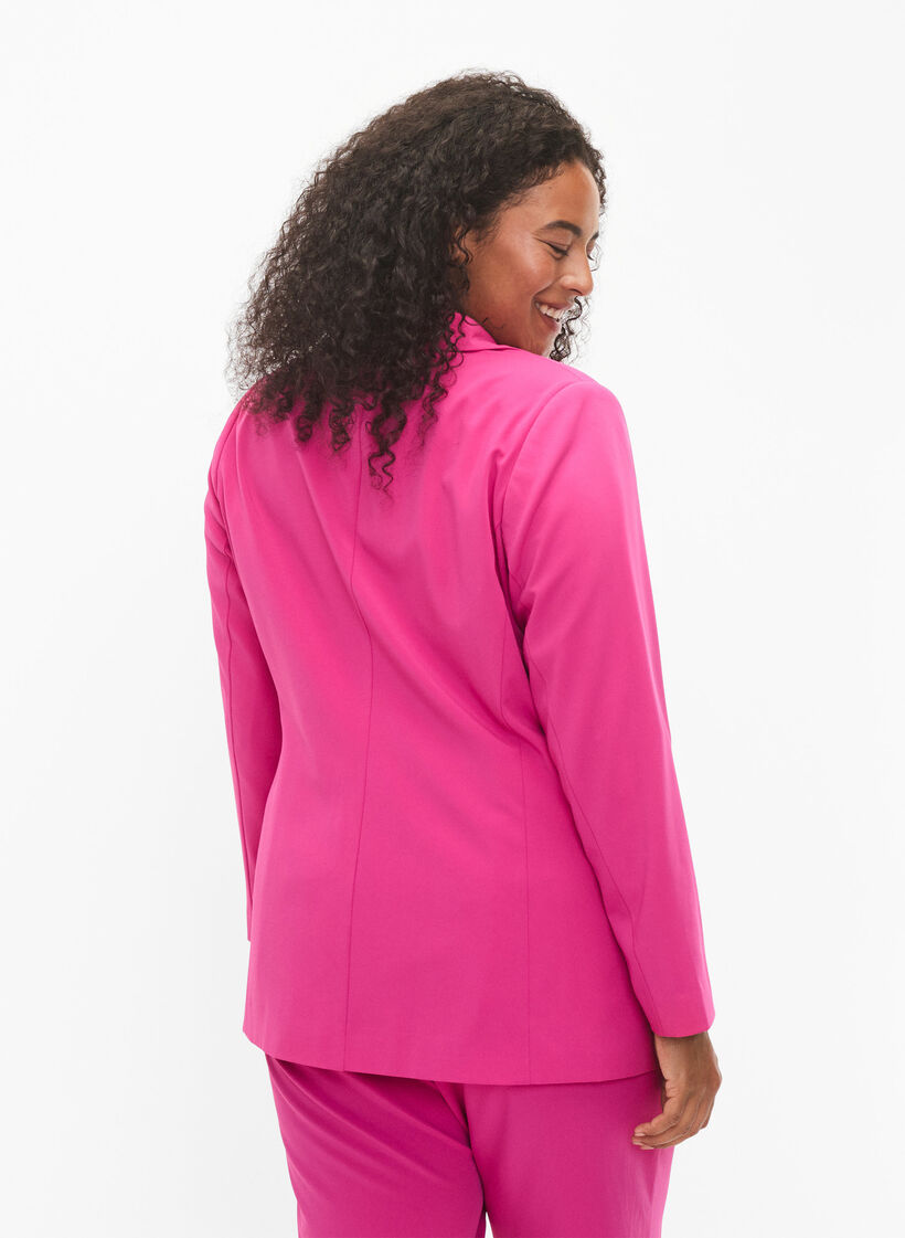 Klassisk blazer med lommer, Festival Fuchsia, Model image number 1