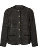 Jakke i boucl&eacute; med gullfargede knapper, Svart, Packshot image number 0
