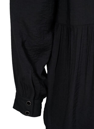 Ensfarget skjortekjole med A-form, Black, Packshot image number 3