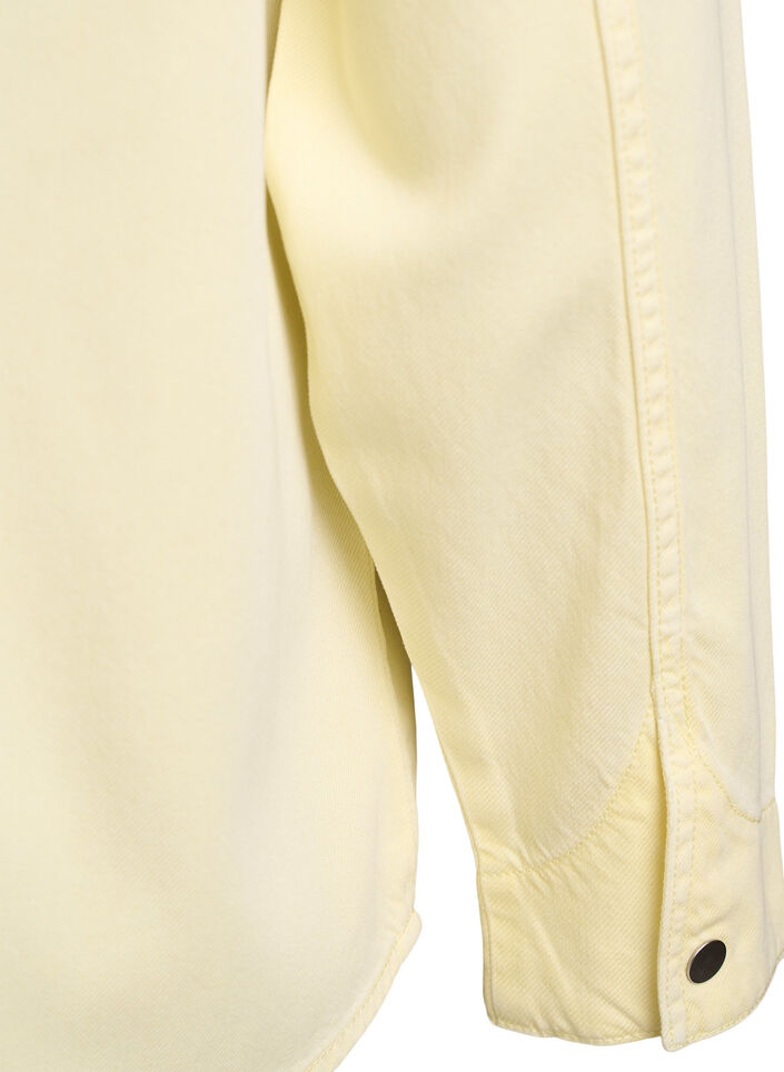 Denimskjorte med brystlommer, Gul, Packshot image number 3