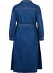 Midiskjortekjole i denim med belte, Dark Blue Denim, Packshot image number 1