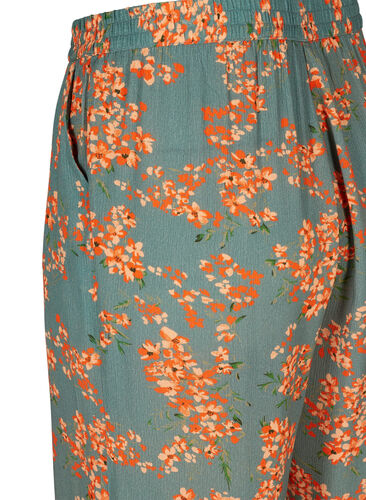 Løse culottebukser i viskose, Balsam Green Flower, Packshot image number 3