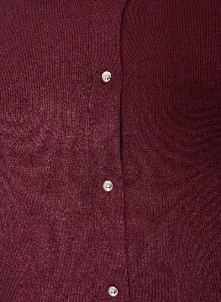 Cardigan med runde knapper, R&oslash;d, Packshot image number 2