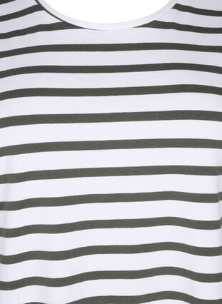 T-skjorte i økologisk bomull med striper, Thyme Stripe, Packshot image number 2