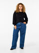 Strikkecardigan med rund hals og knapper, Svart, Model image number 1