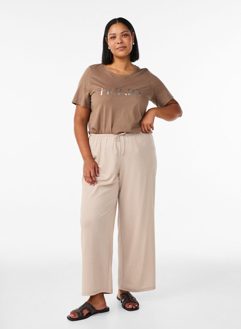 T-skjorte med trykk, Brun, Model image number 1