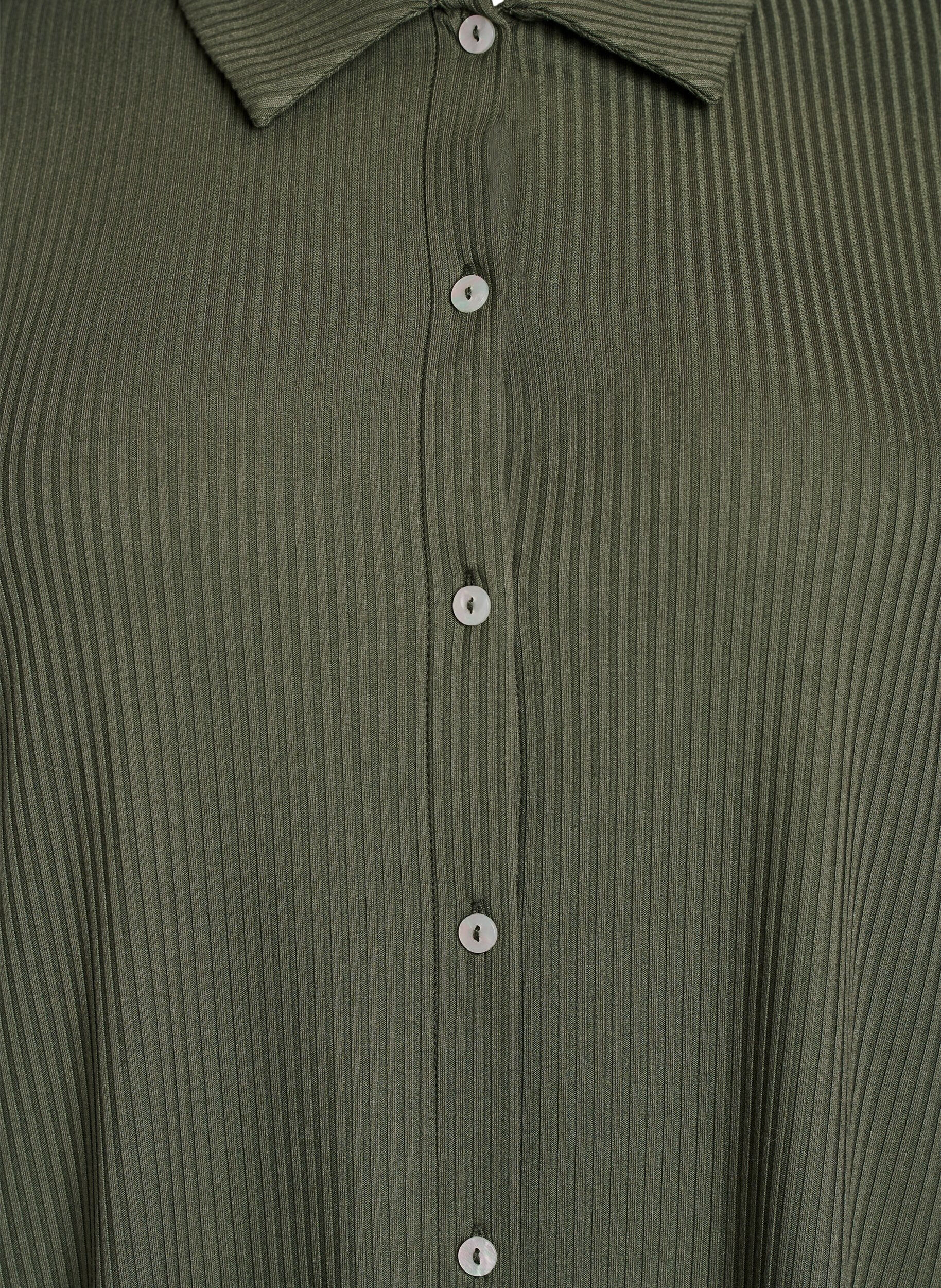 Zizzi Maxikjole i jersey med krage og korte ermer, Gr&oslash;nn, Packshot image number 2