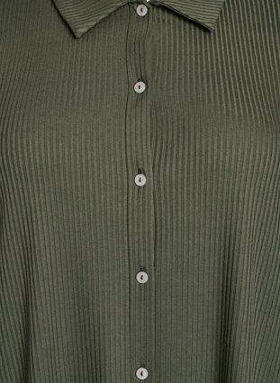 Zizzi Maxikjole i jersey med krage og korte ermer, Grønn, Packshot image number 2