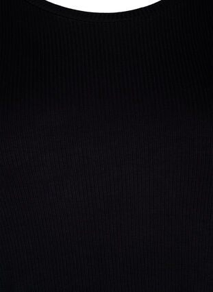 T-skjorte i ribbestrikket viskose, Black, Packshot image number 2