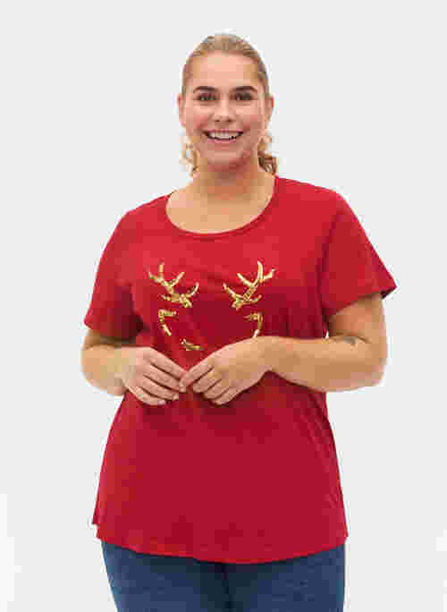 T-skjorte med julemotiv i bomull