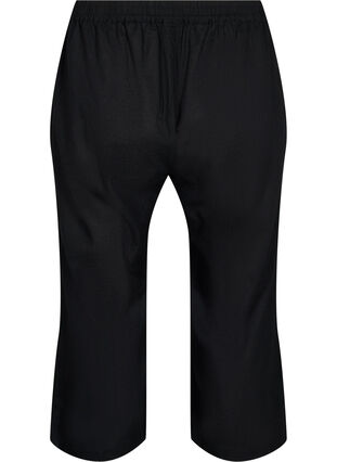 Bukser av bomullsmiks med lin i 7/8-lengde, Black, Packshot image number 1