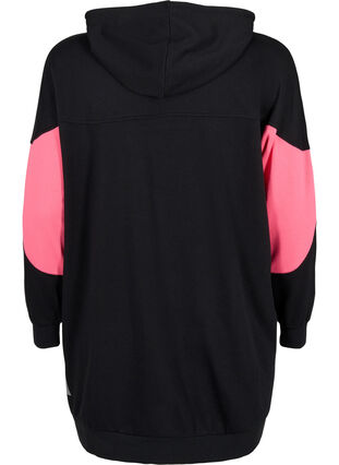 Kjole med colorblock og lommer, Black, Packshot image number 1