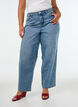 Kiana jeans med straight fit og h&oslash;y midje, Bl&aring;, Model image number 2