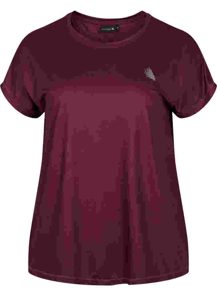 Ensfarget t-skjorte til trening, Fig, Packshot image number 0