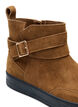 Lave støvler i semsket skinn med bred passform, Tobacco Brown, Packshot image number 3