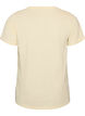 Bomull T-skjorte med fronttrykk og V-hals, Beige, Packshot image number 1