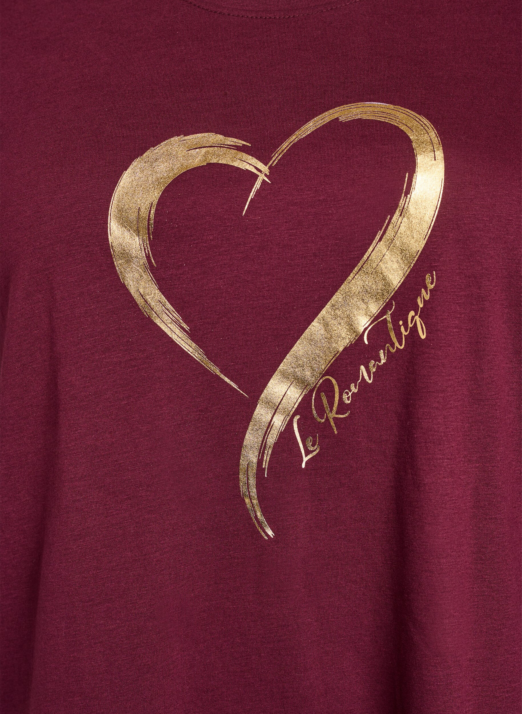 ZizziT-skjorte med trykk, R&oslash;d, Packshot image number 2