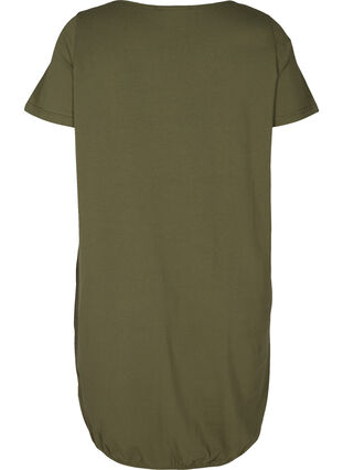 Short-sleeved dress in cotton, Ivy Green, Packshot image number 1