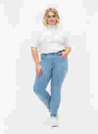 Super slim Amy jeans med høyt liv, Ex Lt Blue, Model
