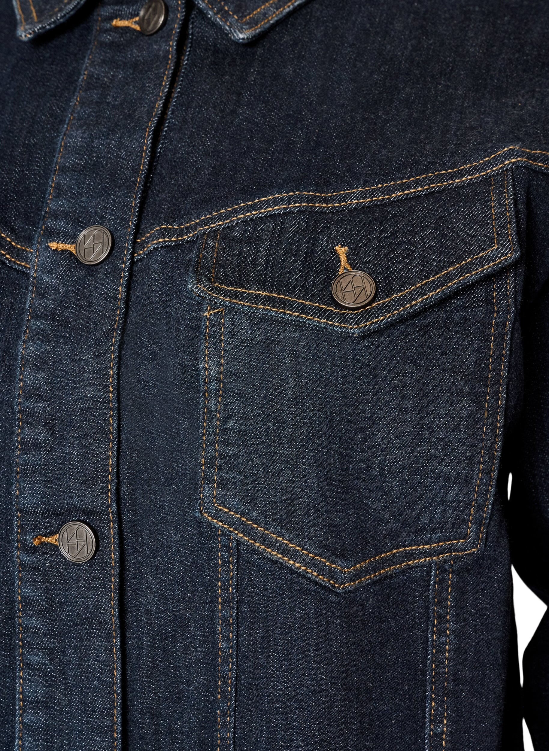 ZizziKlassisk denimjakke med kontrasts&oslash;mmer, Bl&aring;, Packshot image number 2