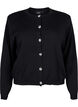 Strikket cardigan med dekorative knapper, Black, Packshot image number 0