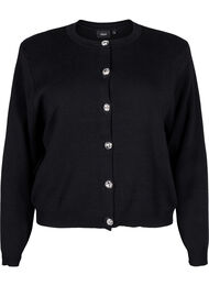 Strikket cardigan med dekorative knapper, Black