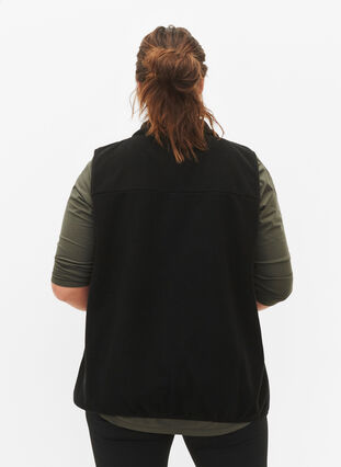 Fleecevest med lommer, Black, Model image number 1