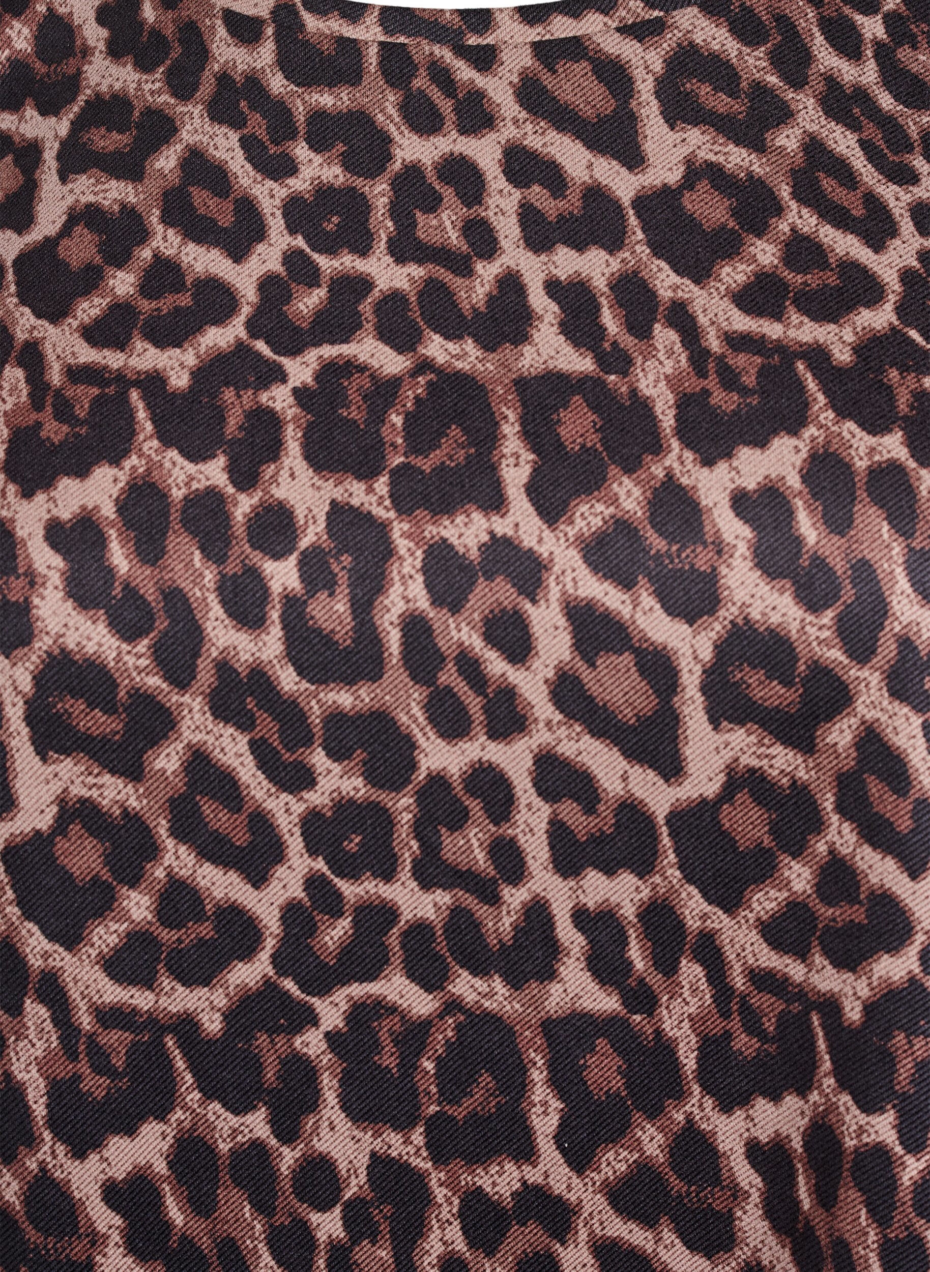 Zizzi Kort A-linjekjole med 7/8 ermer, Brun, Packshot image number 2