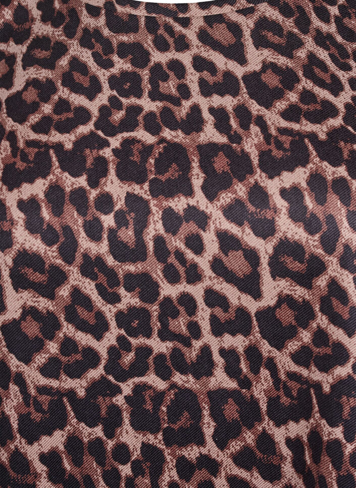 Kort A-linjekjole med 7/8 ermer, Brun, Packshot image number 2