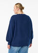 Strikkebluse med b&oslash;lgete kanter, Bl&aring;, Model image number 2