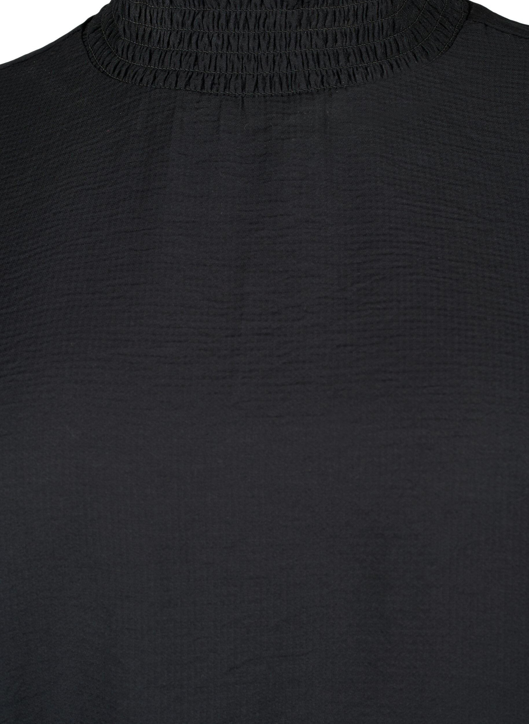 Zizzi viskosebluse med smock, Black, Packshot image number 2