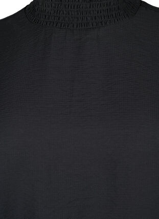 Viskosebluse med smock, Black, Packshot image number 2