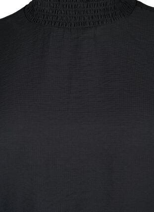 Zizzi viskosebluse med smock, Black, Packshot image number 2