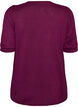 Bluse med knappedetaljer og korte puffermer, M&oslash;rk Bordeaux, Packshot image number 1