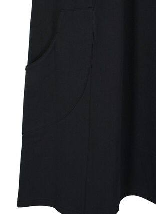 Zizzi Jerseykjole med korte ermer og lommer, Svart, Packshot image number 3