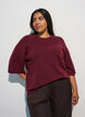 L&oslash;s strikket bluse med korte ermer, R&oslash;d, Model image number 0